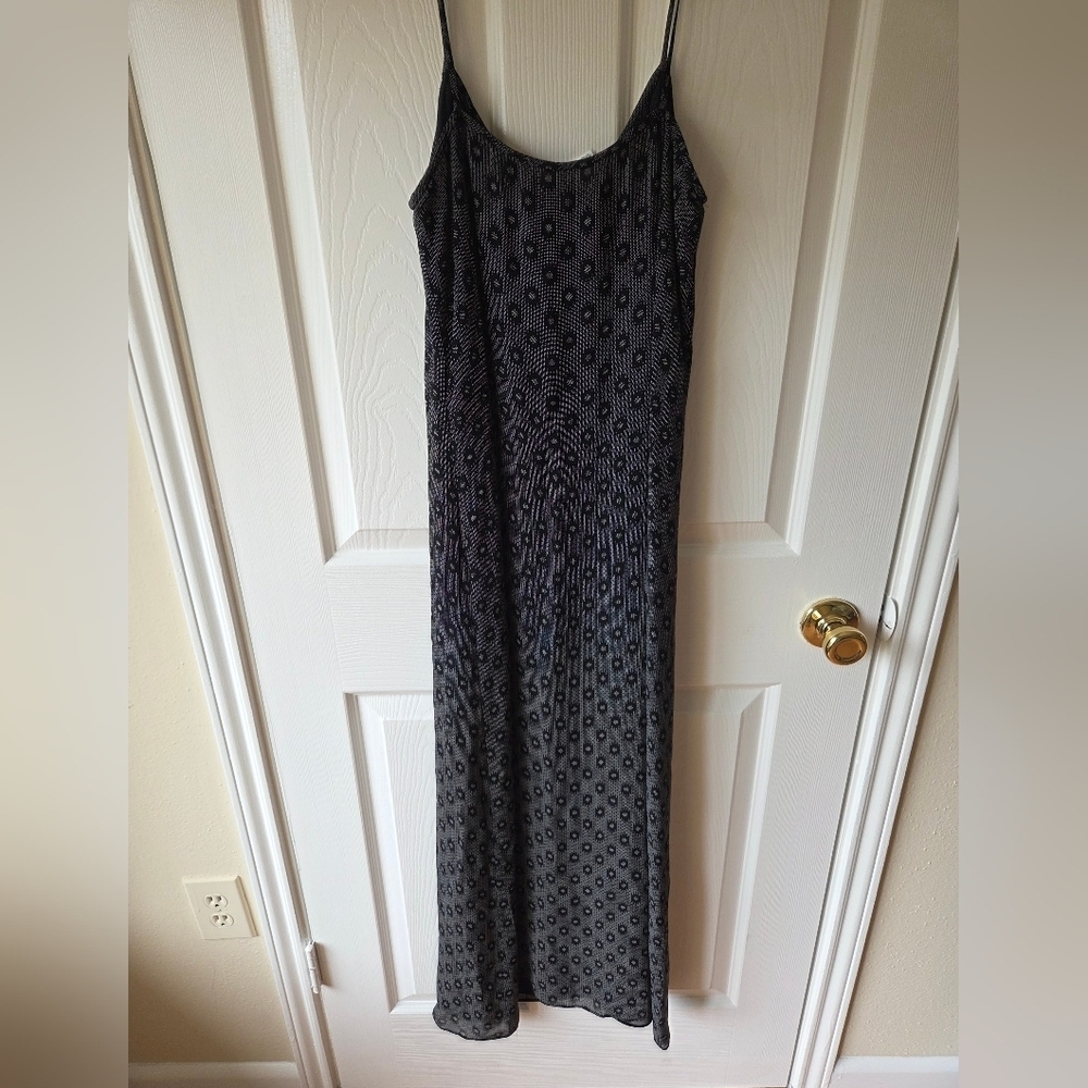 DKNY 90s Maxi Dress Size 4 Classic Slip Black and White - Picture 5 of 7